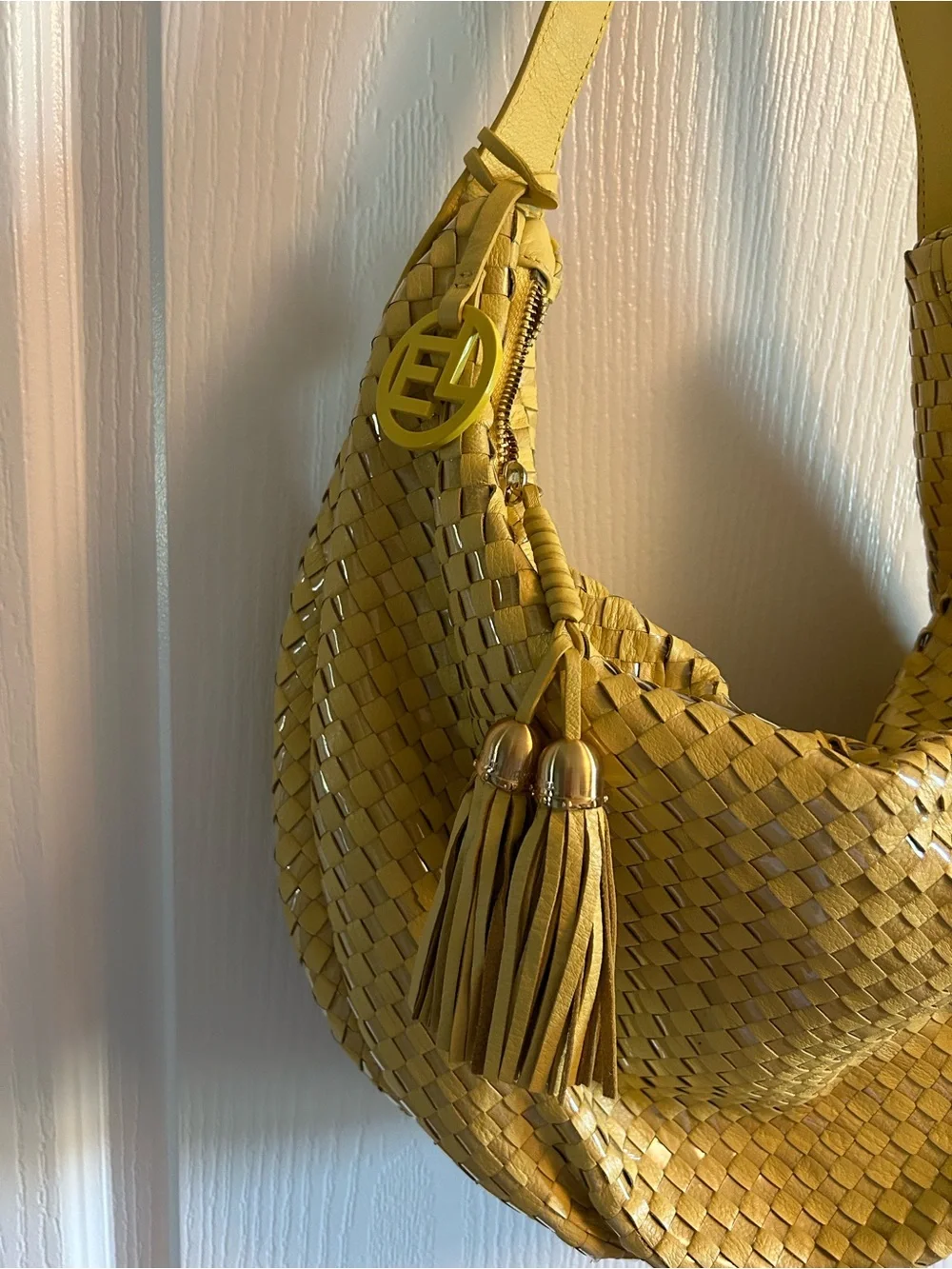 Elliott Lucca Woven Tassel Hobo in Yellow